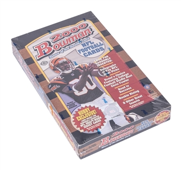 2000 Bowman Football Factory Sealed Unopened Wax Box (24 Packs) - Possible Tom Brady Rookie Cards